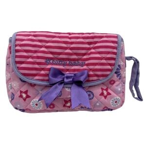 Bitty Baby Pink Purple Cloth Wristlet Little Girls Clutch Floral Star Pattern